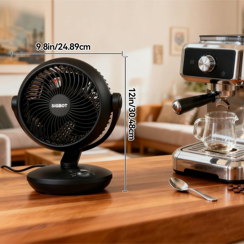 SIGBOT Fan for Bedroom with Remote,Ultra Quiet Desk Fans,with 3 Modes,8 Speeds,9-Hour Timer,10 inch,High-Velocity Cooling,Auto Oscillation Table Fans,Touch Control,for Home,Dorm,Clinic & Office - Image 2